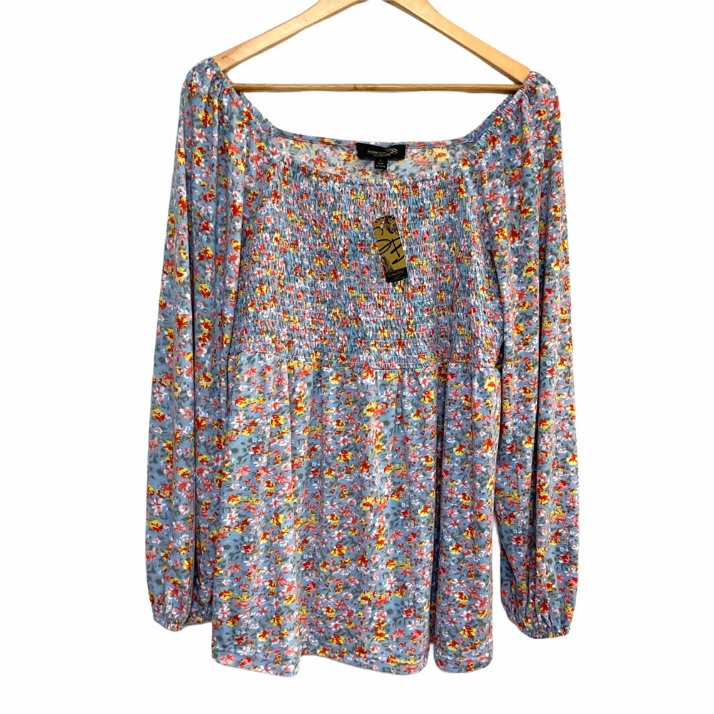 NWT Suzanne Betro Peasant Blouse Long Sleeve Large